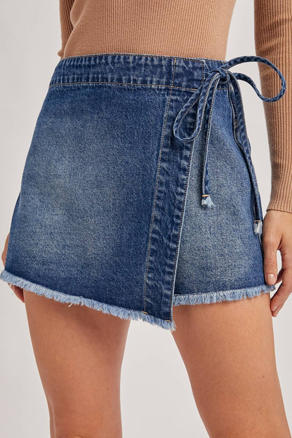 Denim Wrap Skort