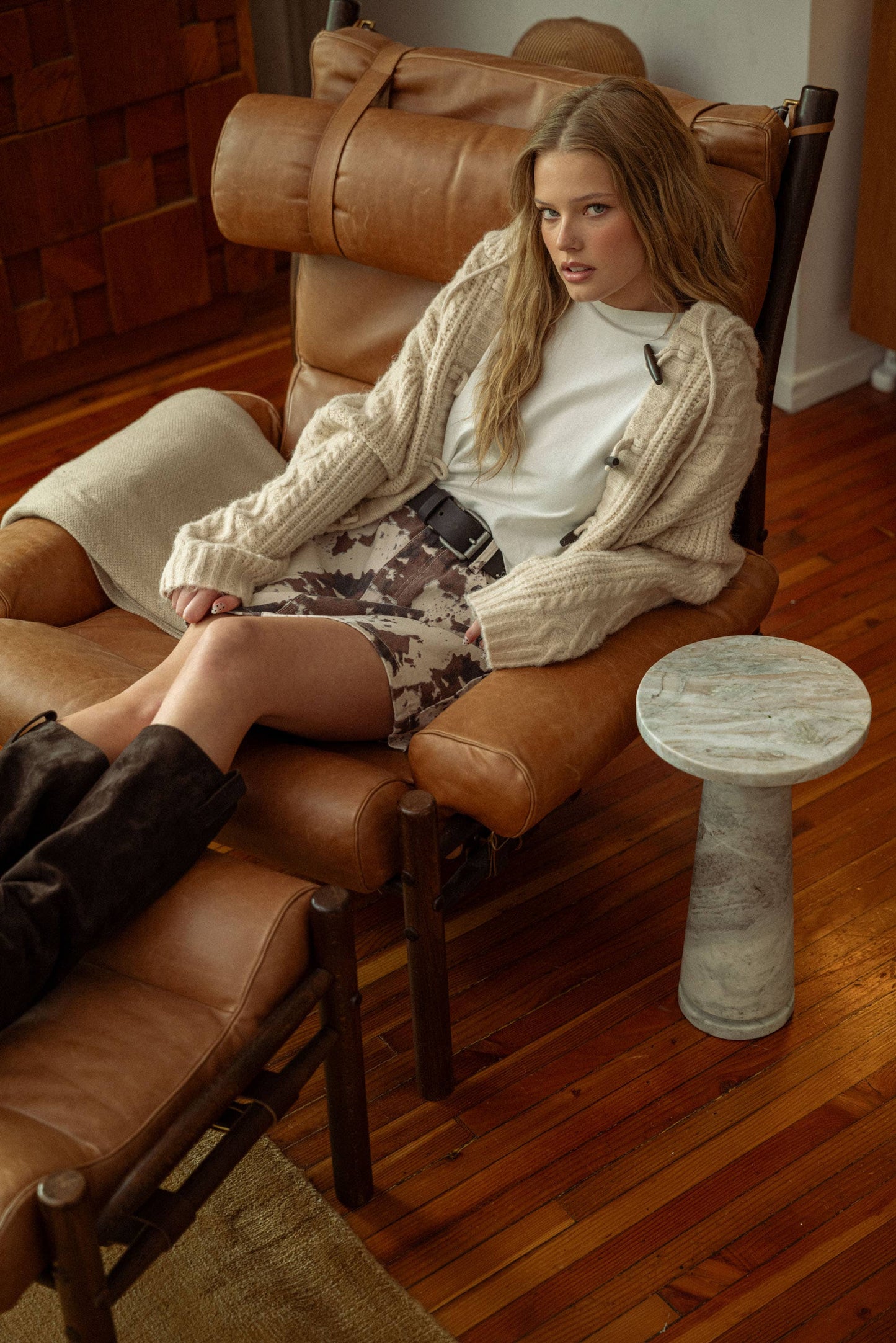 Cow Print Mini Skirt