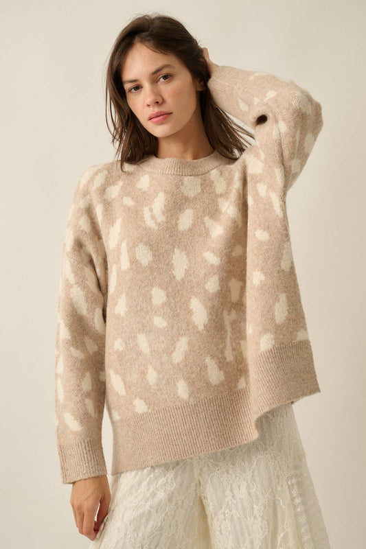 Spotted Jacquard Knit Sweater