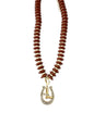 Leni Brown Beaded Necklace W/ Charms