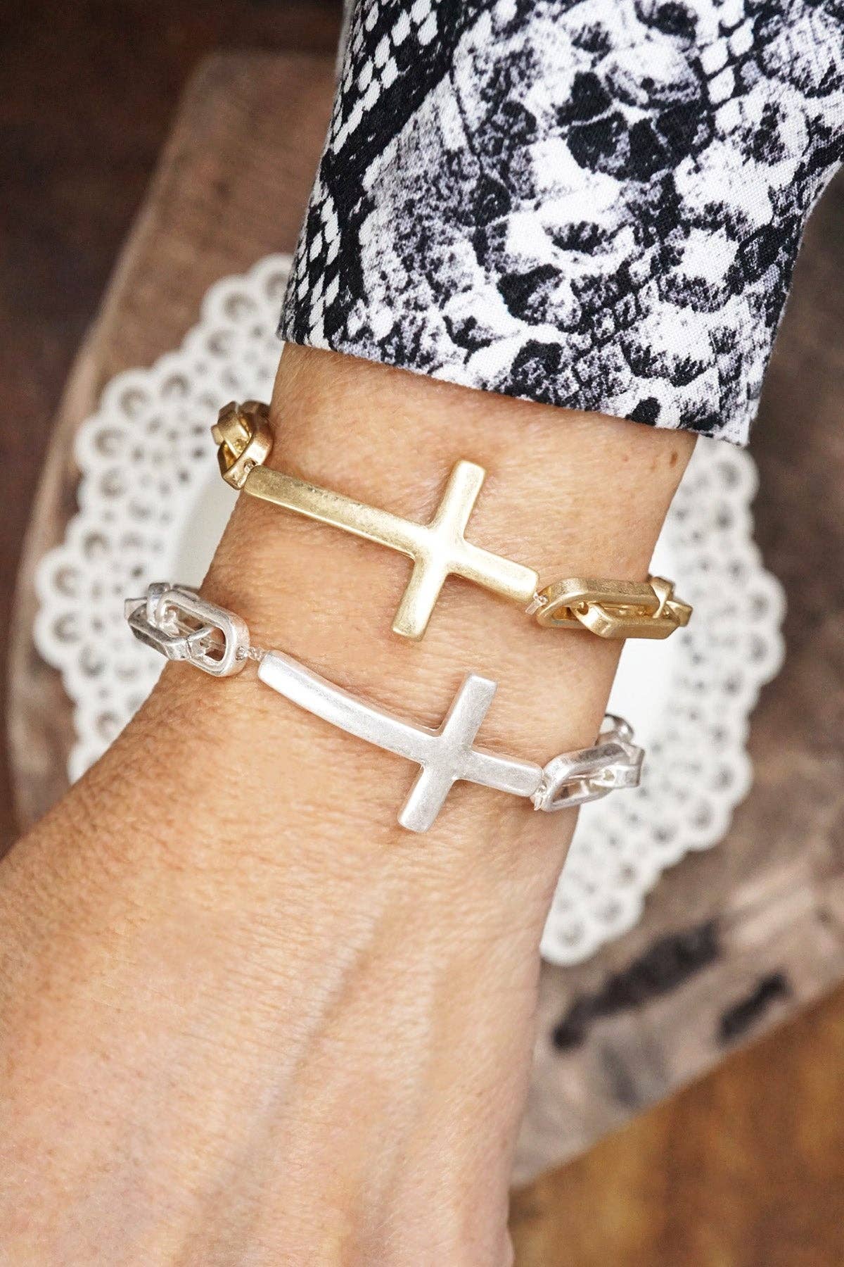 Sideways Cross Bracelet