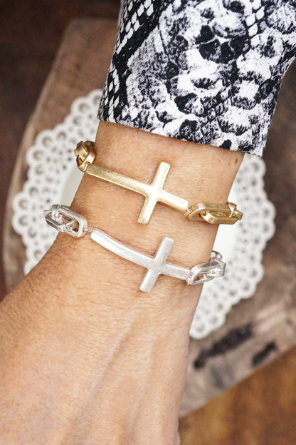 Sideways Cross Bracelet