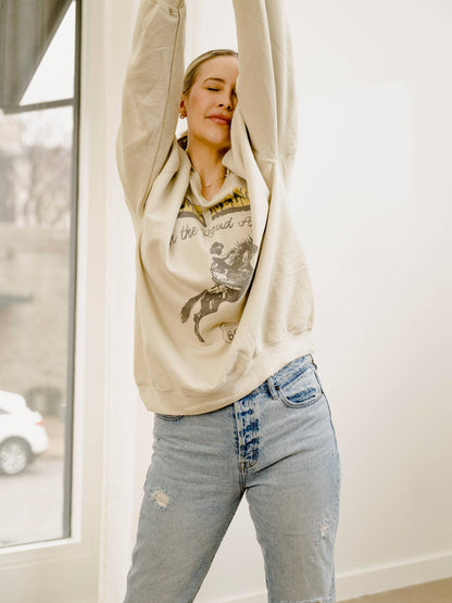 Willie Nelson Route 66 Sand Thrifted Graphic Sweatshirt