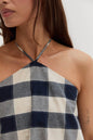 Gingham Halter Romper Dress