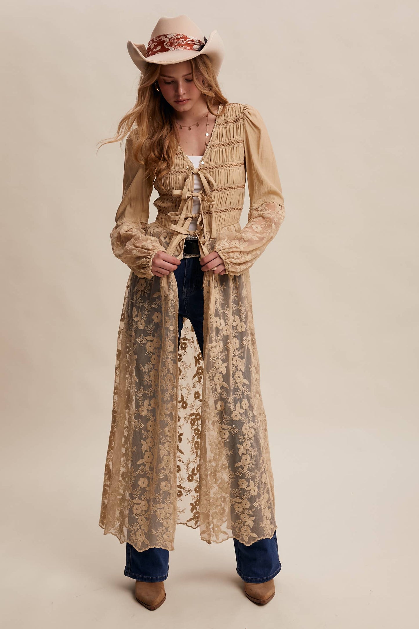 Embroidered Maxi Kimono