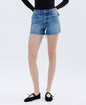 High Rise Raw Hem Denim Short