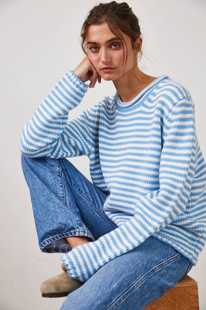 Stripe Knit Sweater Chocolate
