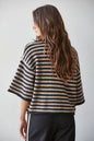 Knit Sweater Striped Cardi Black