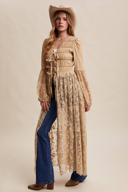 Embroidered Maxi Kimono