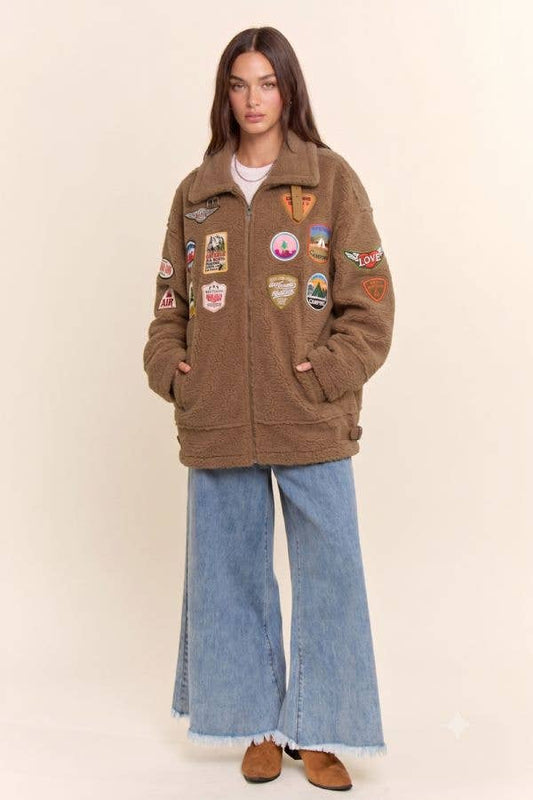 Camp Patch Sherpa Zip-Up Jacket