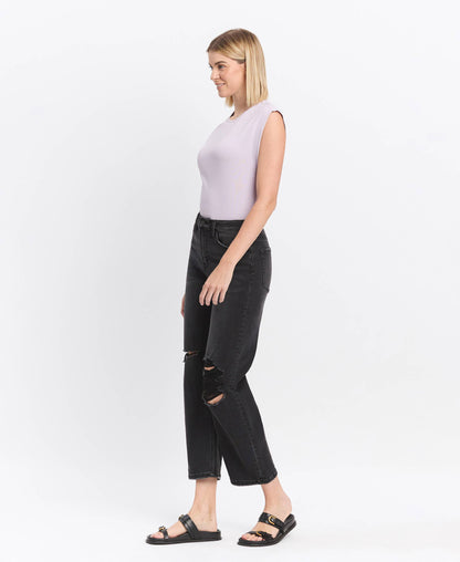 HIGH RISE BARREL JEANS T6568