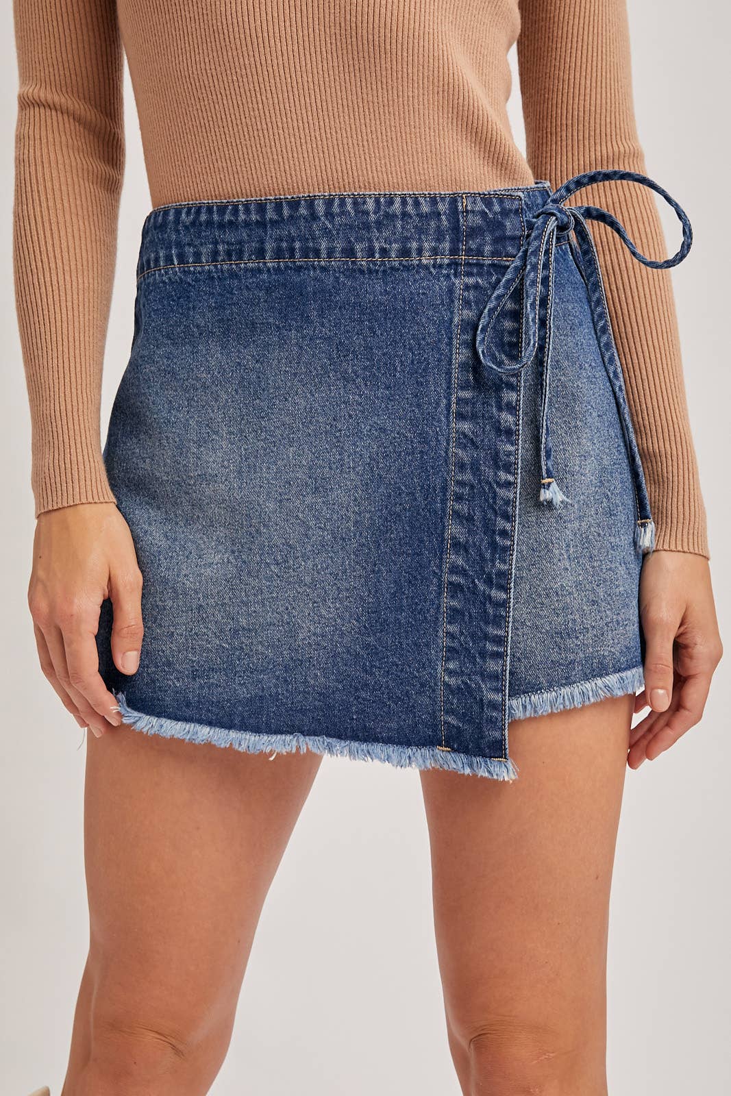 Denim Wrap Skort