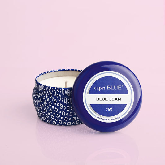Blue Jean Sig Blue Mini Tin Candle