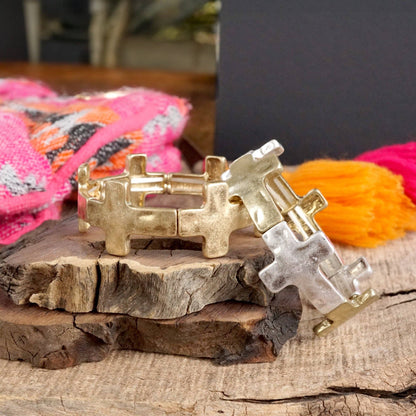 Cross Bracelet Silver Gold Tone Boho Bracelet