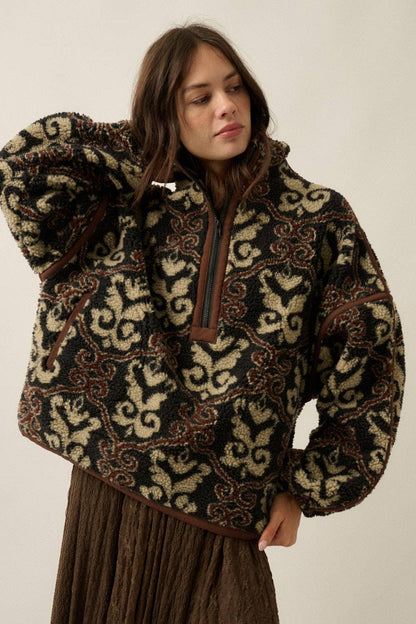 Ornate Sherpa Fleece Pullover
