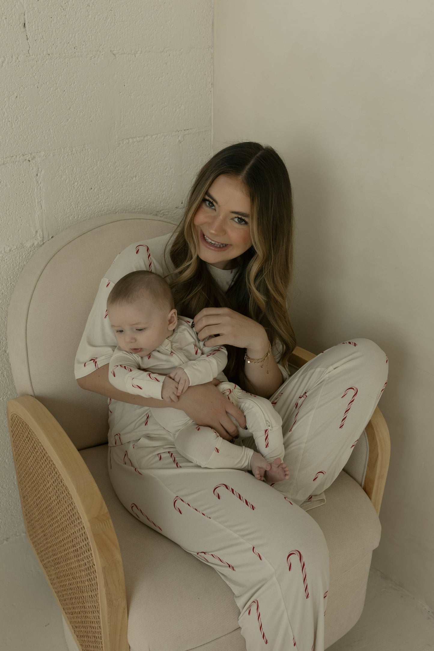 Bamboo Zip Pajamas | Candy Cane