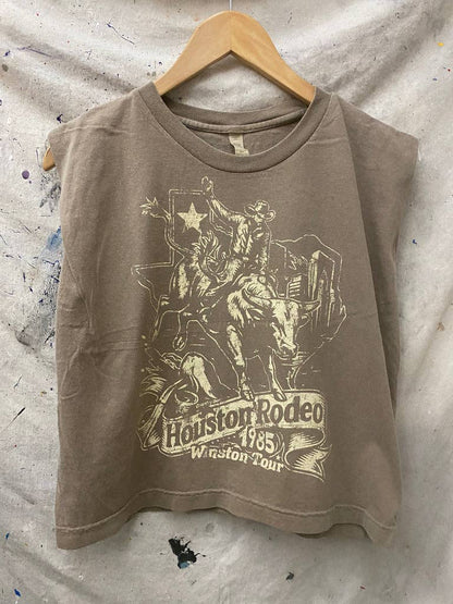 Houston Rodeo 1985 Finals Boxy Midriff Muscle top