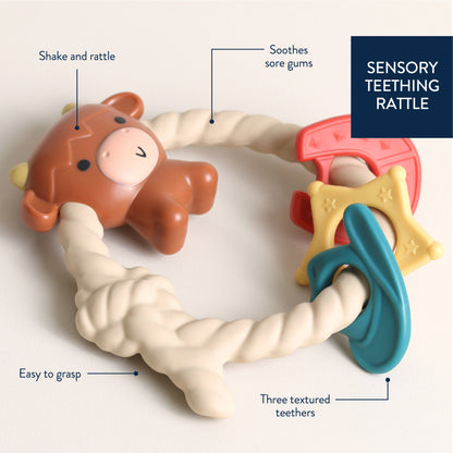 Rattle™ Silicone Teether Rattles Cow