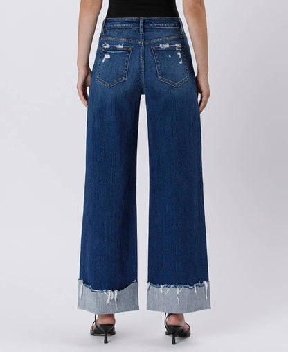 High Rise Cuffed Baggy Jean