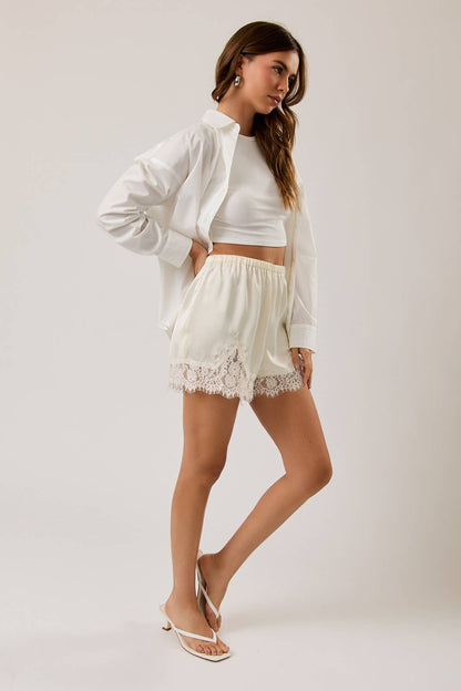 Satin Lace Shorts