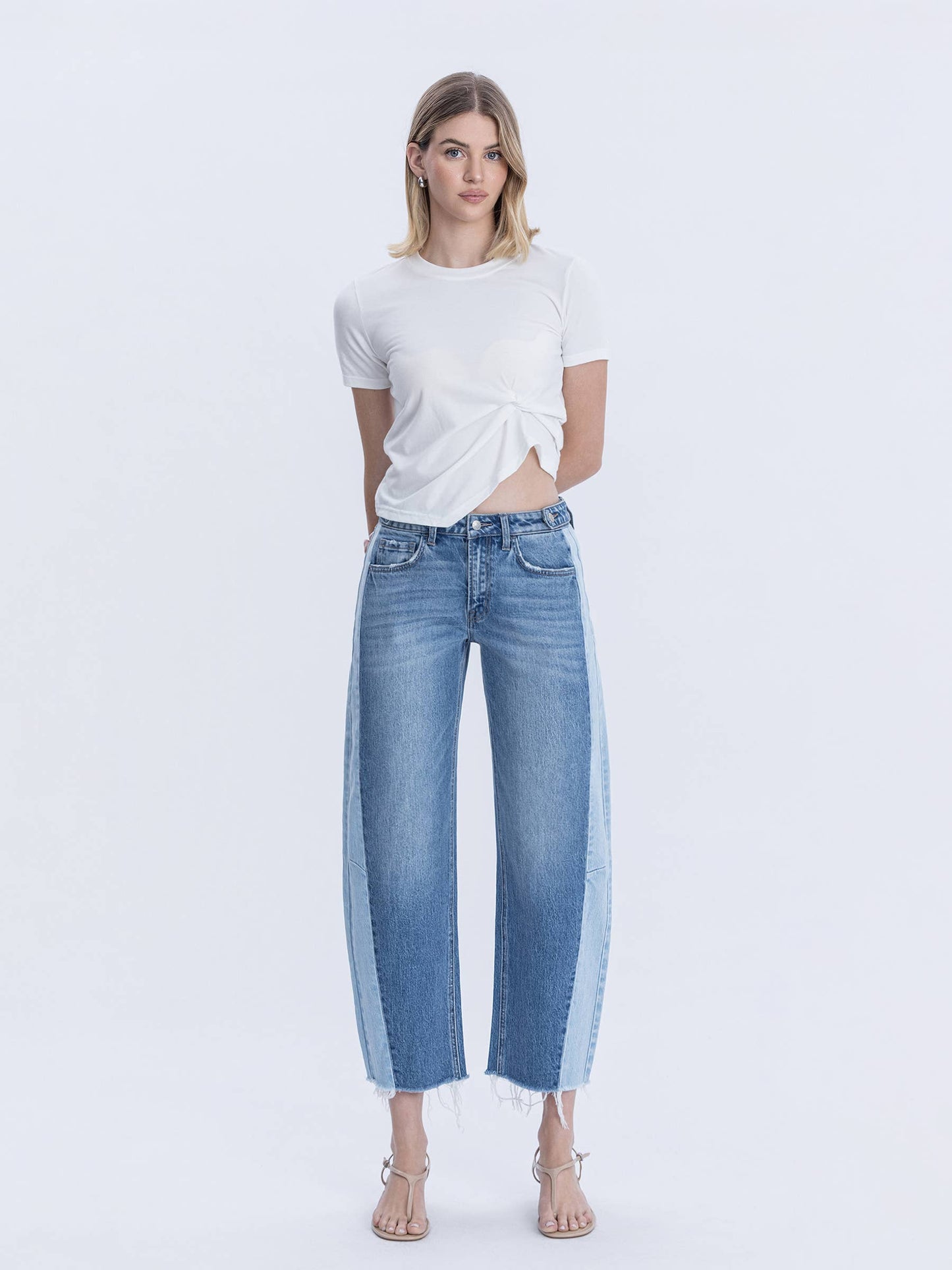 Two Tone Barrel Style Jean