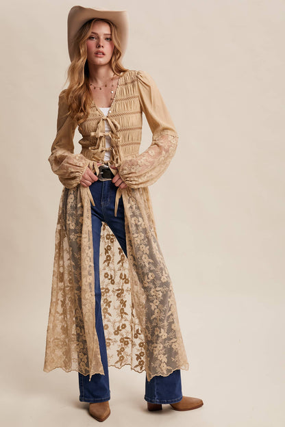 Embroidered Maxi Kimono