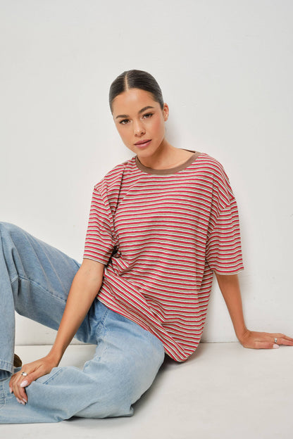 PIA STRIPED OVERSIZED TEE