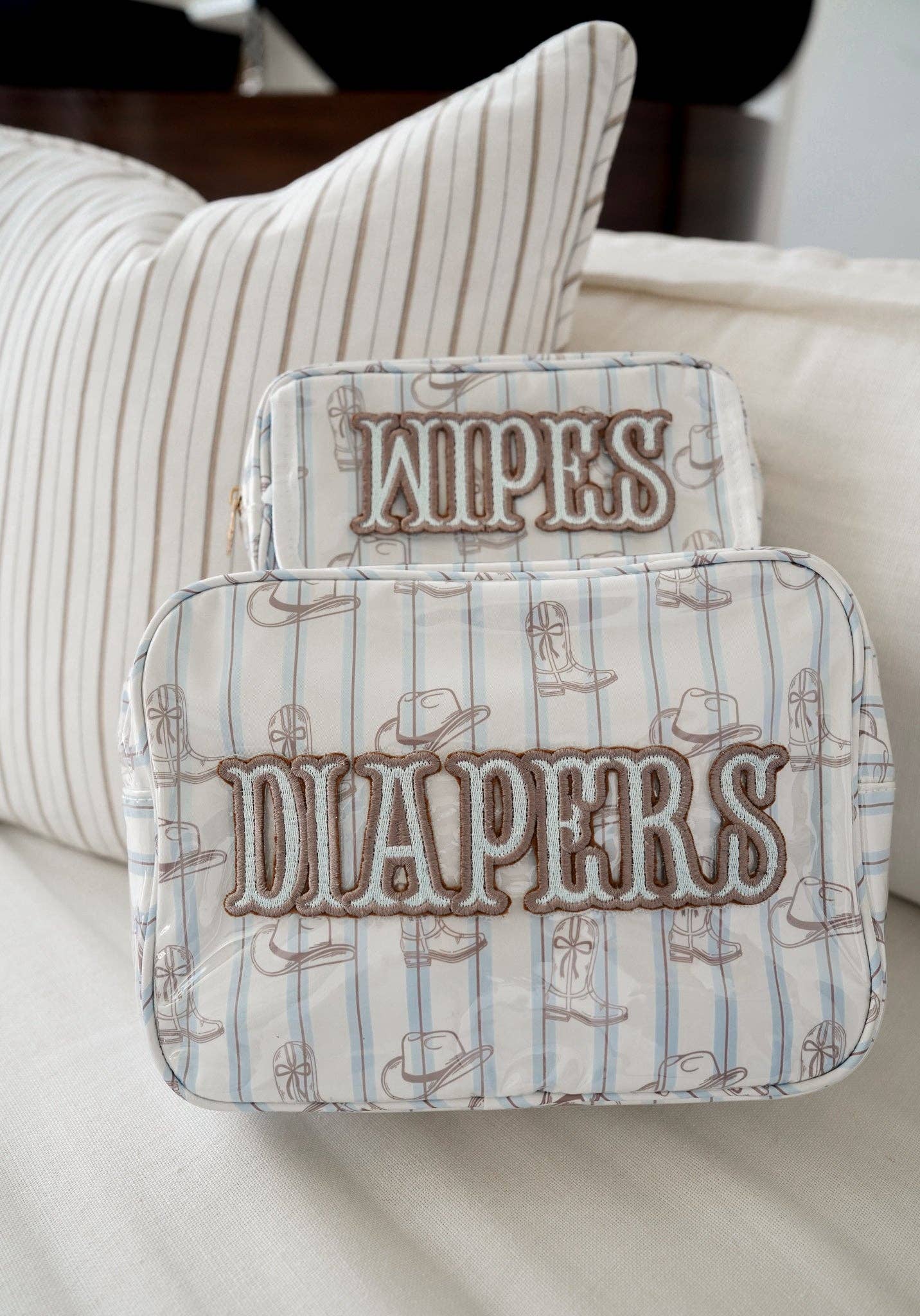 Wipes Pouch - Western Blues Clear Coat Bag