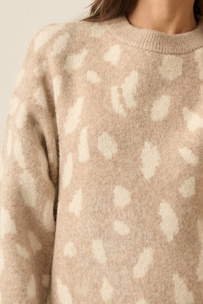 Spotted Jacquard Knit Sweater