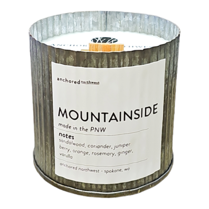 Mountainside Wood Wick Candle, Rustic Farmhouse Decor