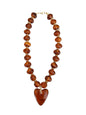 Athens Tortoise Beaded Necklace with Heart Charm