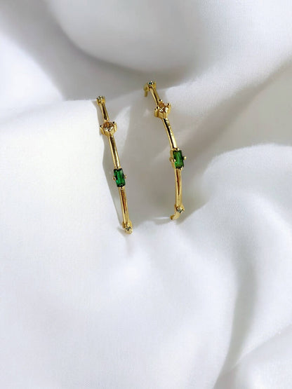 Emmie Colorful Rhinestone Hoops Earrings