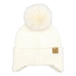 CC Toasty and Warm Pom Ear Flap Kids Beanie