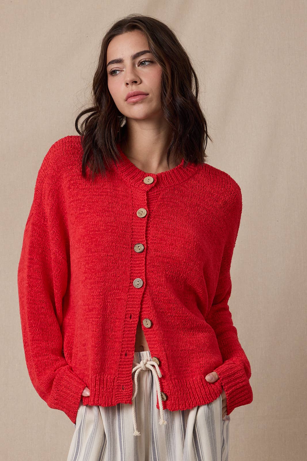 Oatmeal Button Sweater