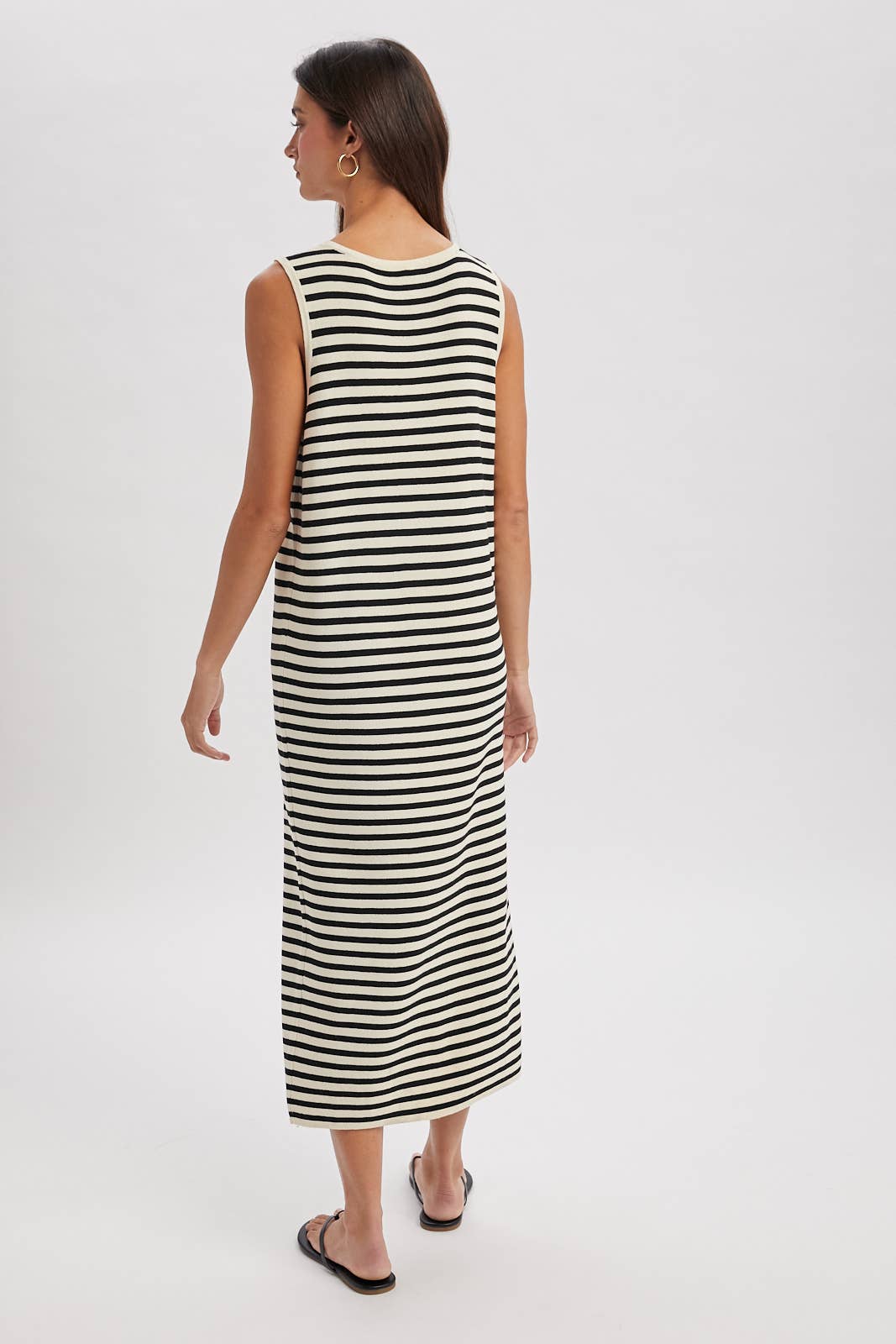 Striped Midi Black Combo Dress
