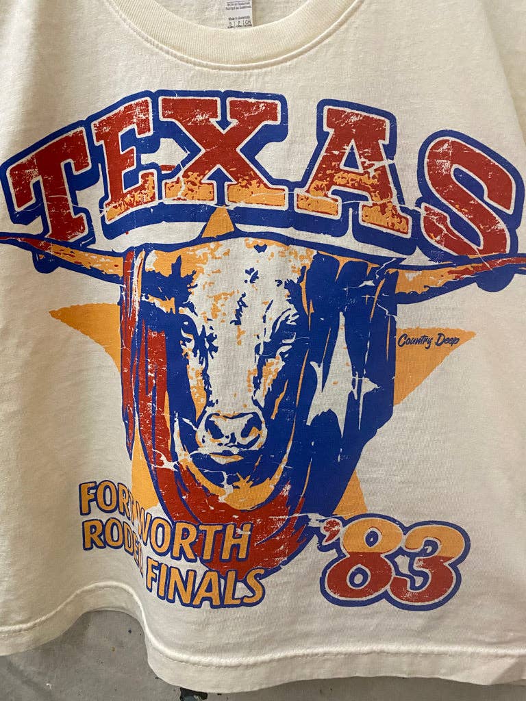 Texas Fort Worth 1983 Rodeo Finals Boxy Midriff Muscle top