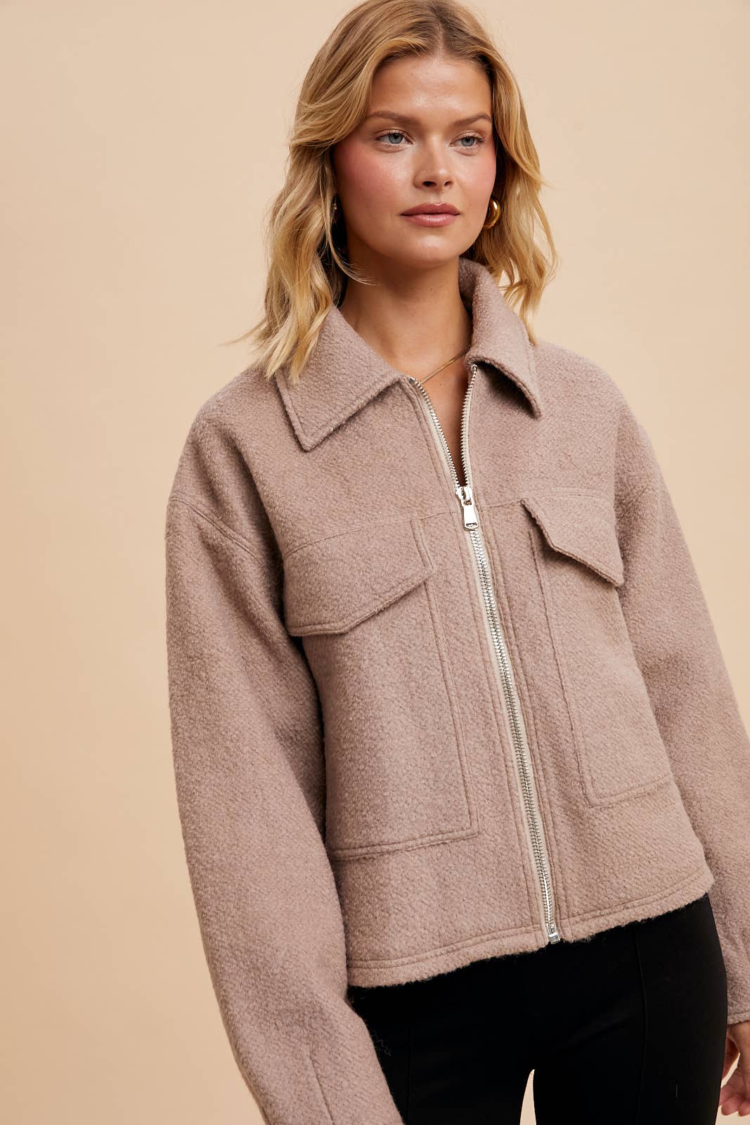 COLLARED BOUCLE JACKET