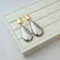 Mixed Metal Dangle Statement Earrings Silver Gold-Filled
