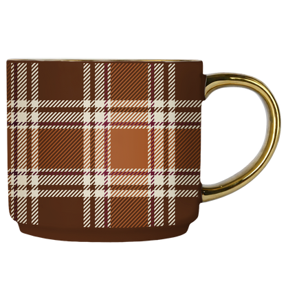 Brown Plaid Coffee Mug