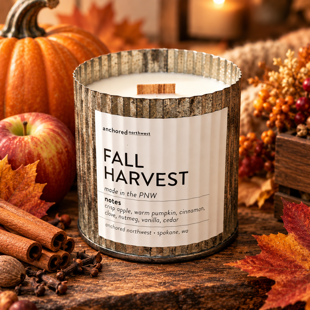 Fall Harvest | Cozy Autumn Wood Wick Candle