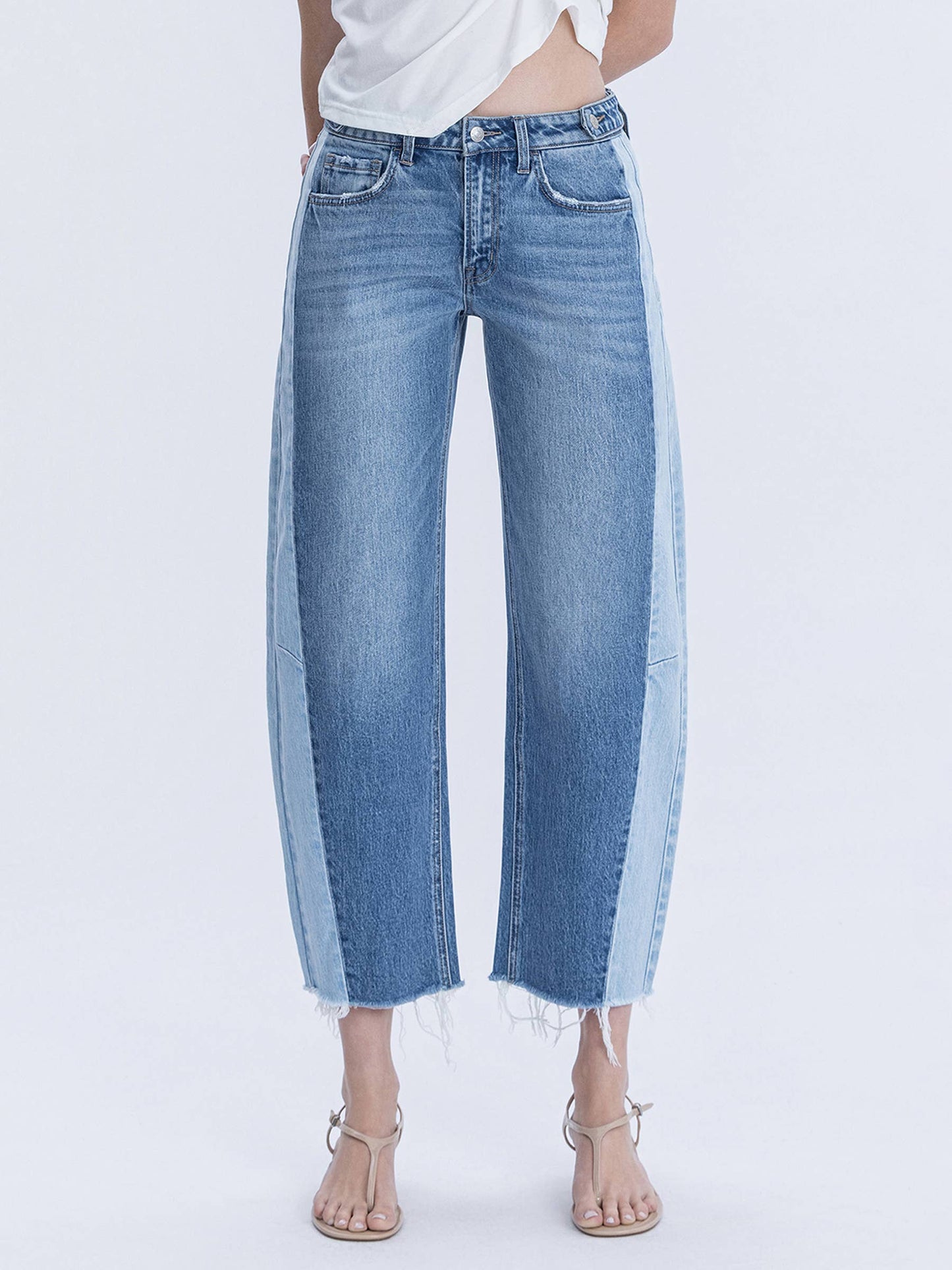 Two Tone Barrel Style Jean