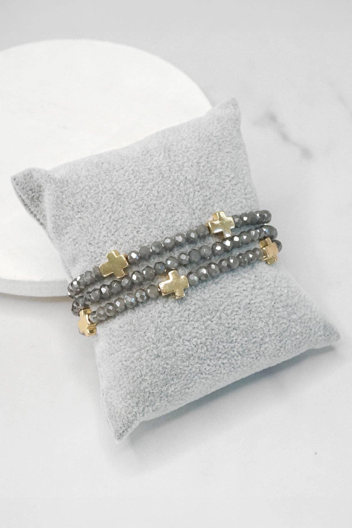 Mini Sideways Cross Bracelet stack