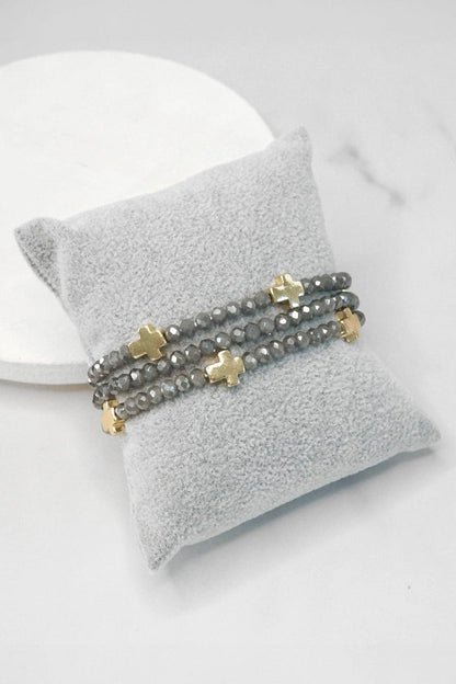Mini Sideways Cross Bracelet stack