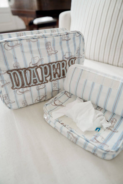 Wipes Pouch - Western Blues Clear Coat Bag