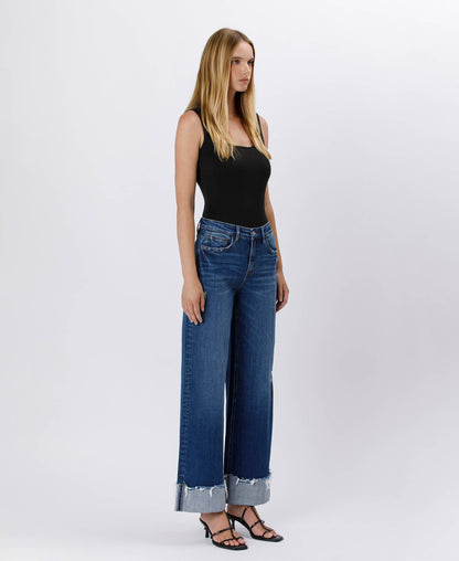 High Rise Cuffed Baggy Jean