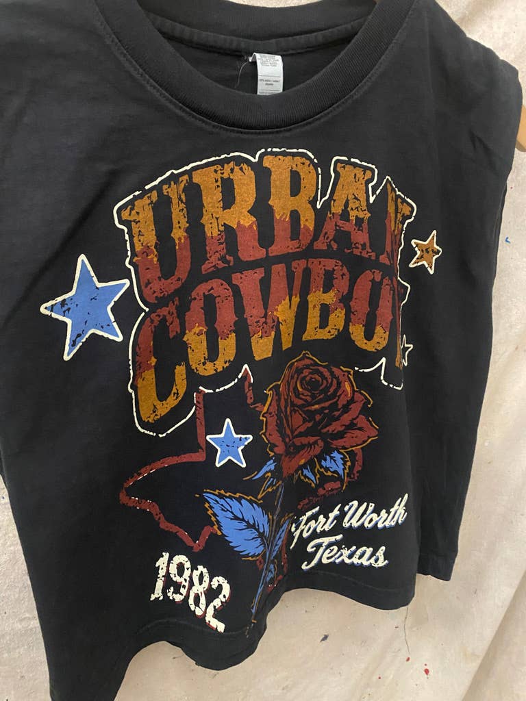 Urban Fort Worth Cowboy 1982 boxy Muscle crop top