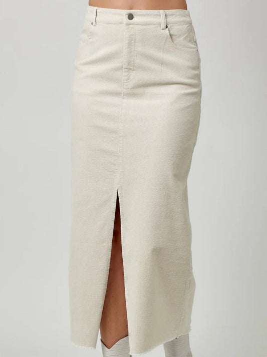 Washed Front Slit Cord Skirt