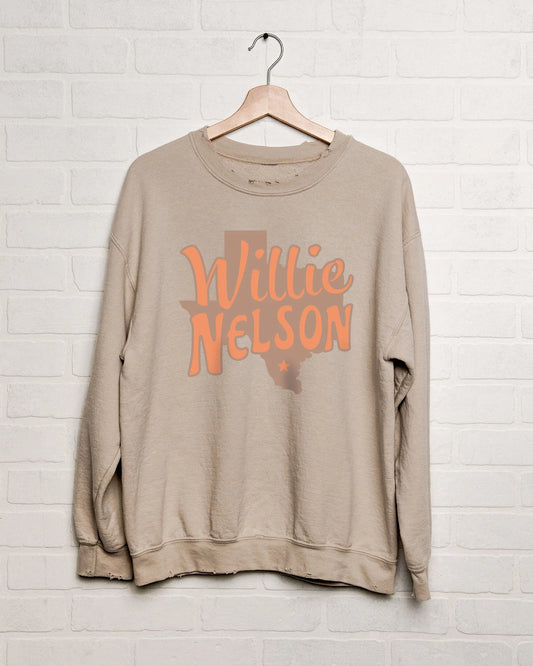 Willie Nelson Orange Texas Graphic sweatshirt
